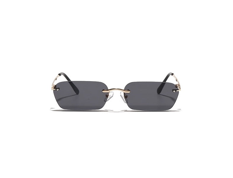 Rimless best sale rectangle sunglasses