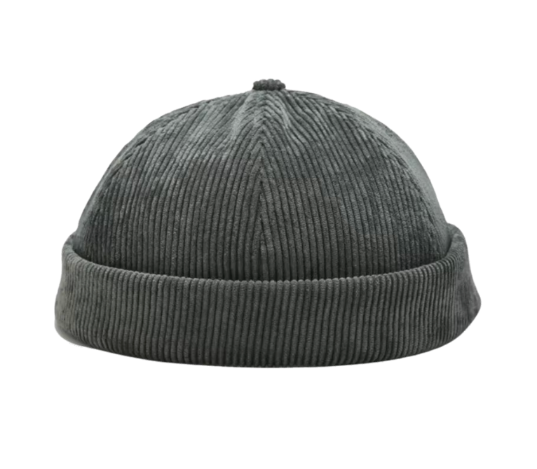 green beanie hat on a white background