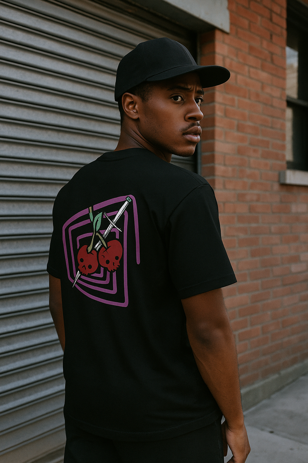 Skull Cherry Sword Graphic Tee