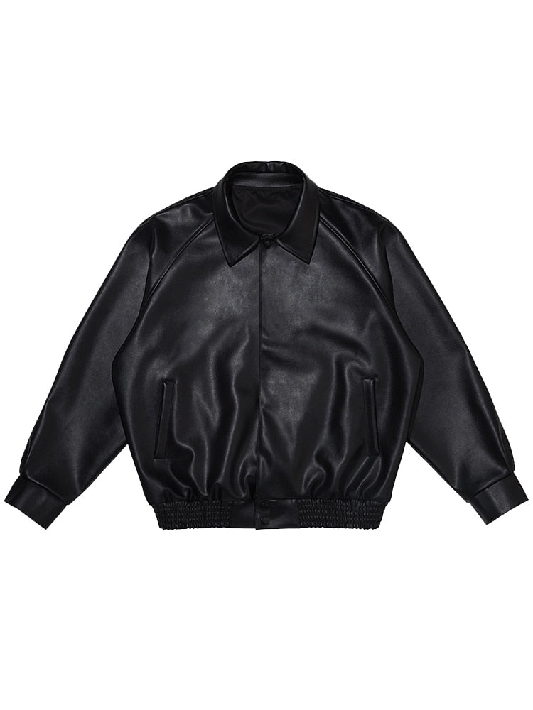 Black Oversized Leather Jacket