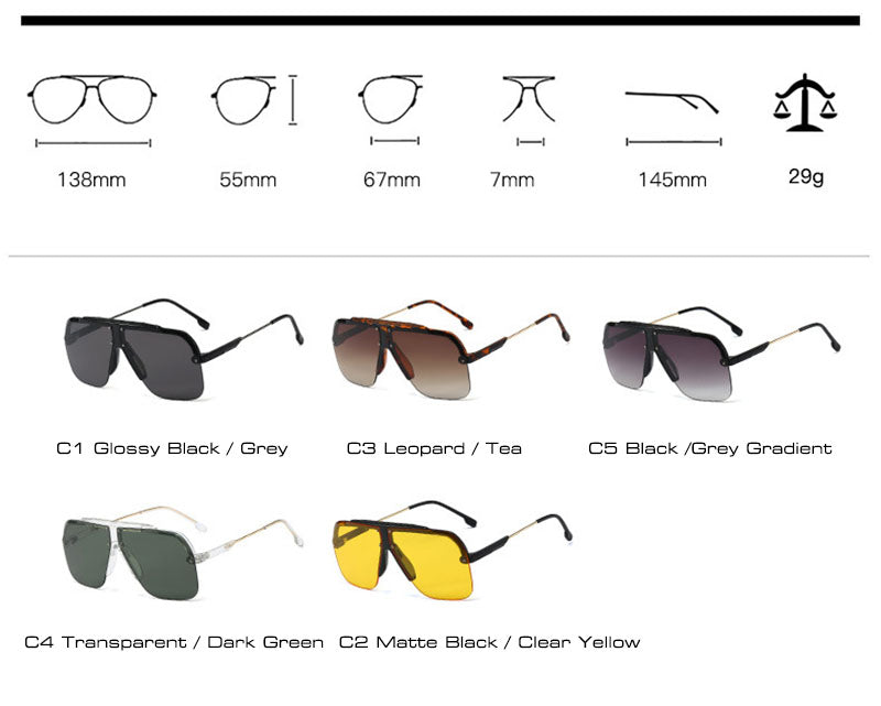 Fashion Half Frame Sunglasses