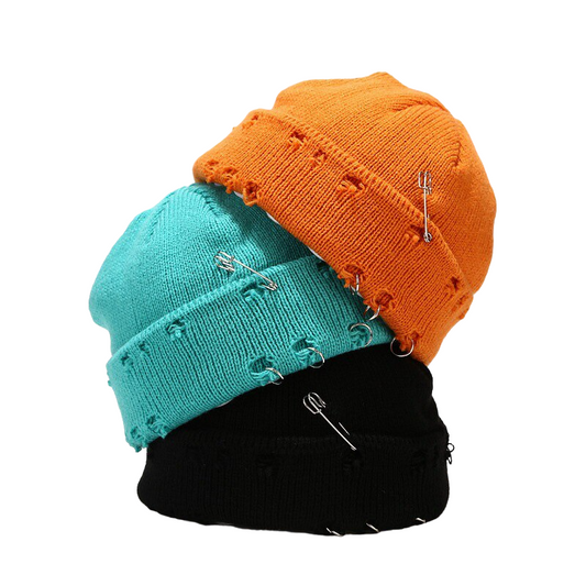 Knitted Distressed Beanie