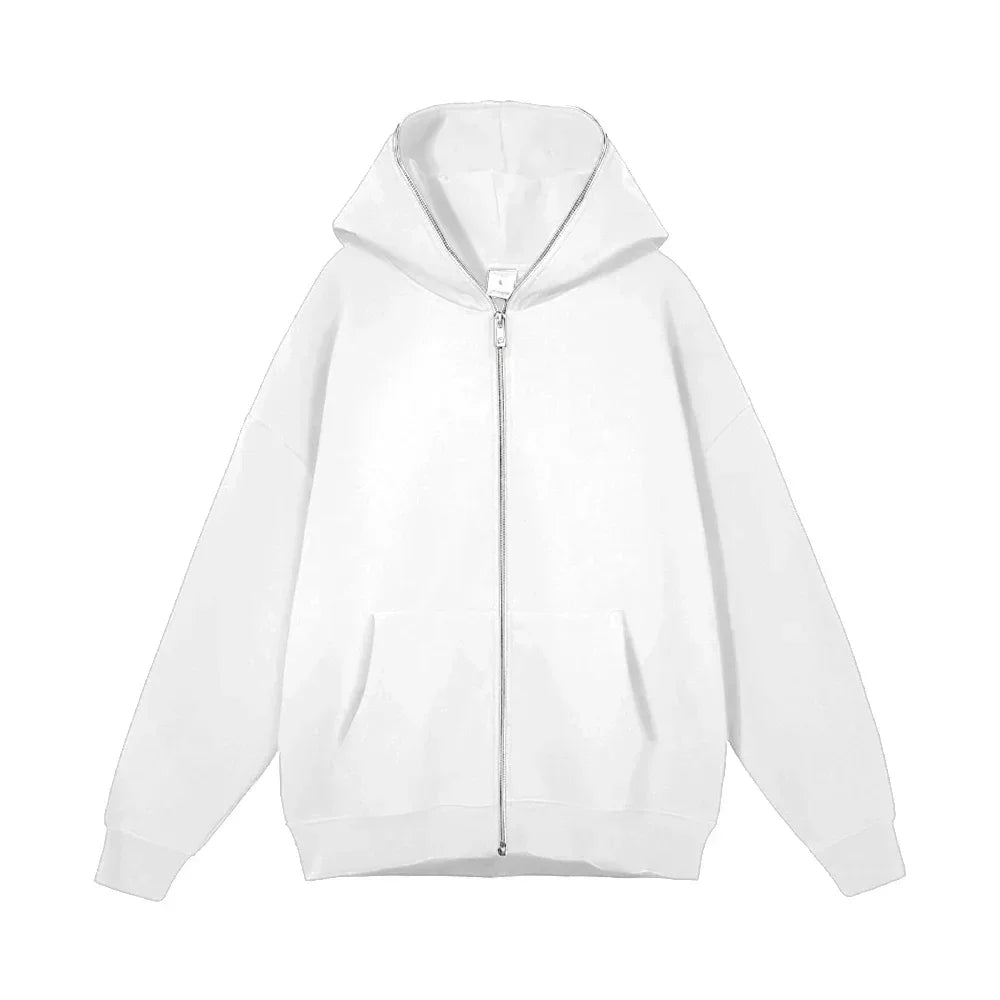 1 Oversized zip-up hoodie, hood detail