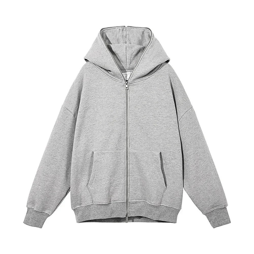 2 Oversized zip-up hoodie, zipper detail
