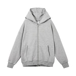 2 Oversized zip-up hoodie, zipper detail