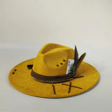 Distressed Wide-Brim Cowboy Hat — Unisex Western