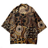 Abstract Symmetry Print Kimono Shirt