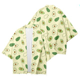 Fresh and Fun Green Kimono with Avocado Prints
