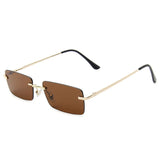 Rimless Rectangle Sunglasses — Retro Y2K Gradient