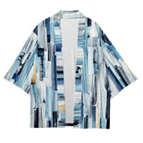 Oceanic Serenity Blue Kimono Shirt