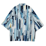 Oceanic Serenity Blue Kimono Shirt
