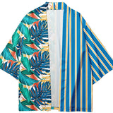 Palm Stripe Kimono Shirt