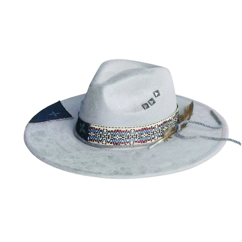 Distressed Wide-Brim Cowboy Hat — Unisex Western