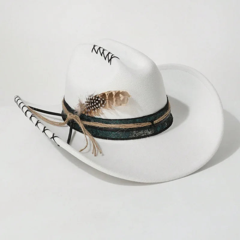 Distressed Wide-Brim Cowboy Hat — Unisex Western