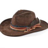 Distressed Wide-Brim Cowboy Hat — Unisex Western