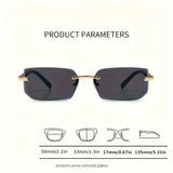 Rimless Rectangle Sunglasses — Tinted Lens