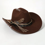 Distressed Wide-Brim Cowboy Hat — Unisex Western