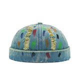 A-Blue Yellow Colorful denim docker cap twelfth colorway