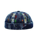 A-Navy Colorful denim docker cap seventh colorway