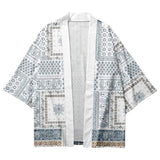Abstract print kimono shirt — front view