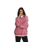 Acid wash zip-up hoodie, side view