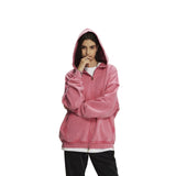 Acid wash zip-up hoodie, side view