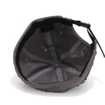 Adjustable brimless docker hat showing back adjuster
