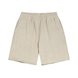 Apricot Color Acid wash sweat shorts outfit, side view