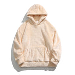 Apricot Oversized shaggy fleece hoodie, worn front view