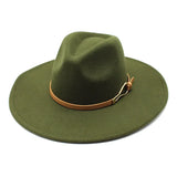 Army Green Wide-brim fedora hat third colorway