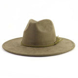 Wide Brim Suede Fedora Hat