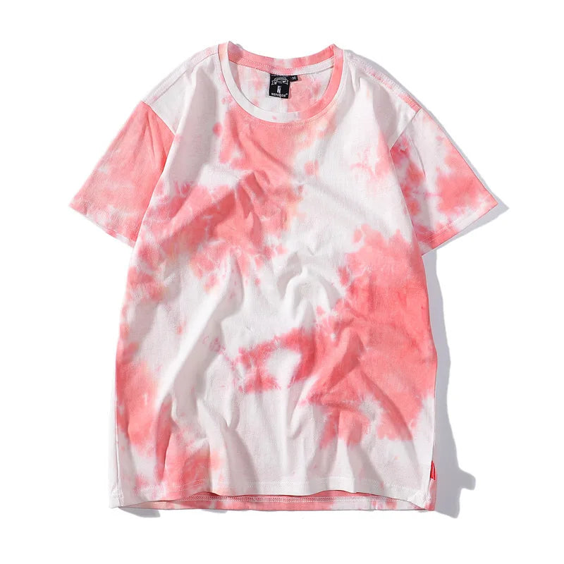 At-6320 Tie-dye oversized t-shirt on model, back