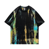 At-6859 Tie-dye oversized t-shirt, full body model view