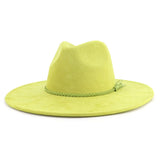 Wide Brim Suede Fedora Hat