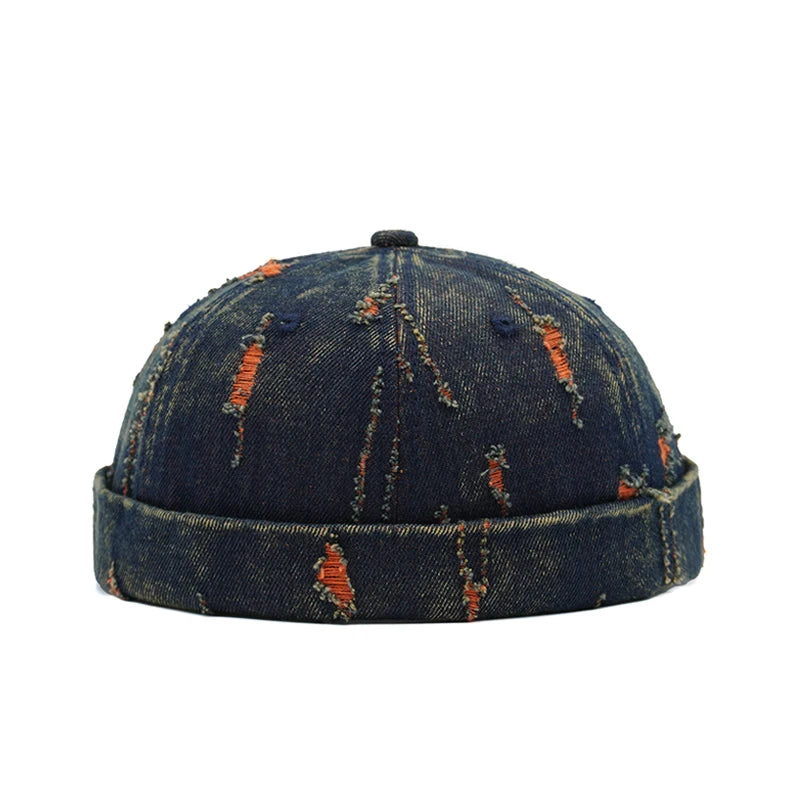 B-Black Yellow Colorful denim docker cap fifth colorway