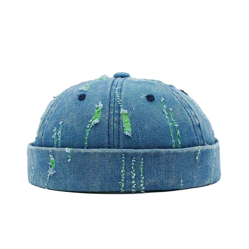 B-Blue Colorful denim docker cap tenth colorway