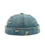 B-Blue Yellow Colorful denim docker cap ninth colorway