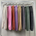 Men's baggy washed fleece sweatpants — back view