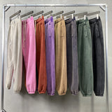 Men's baggy washed fleece sweatpants — back view