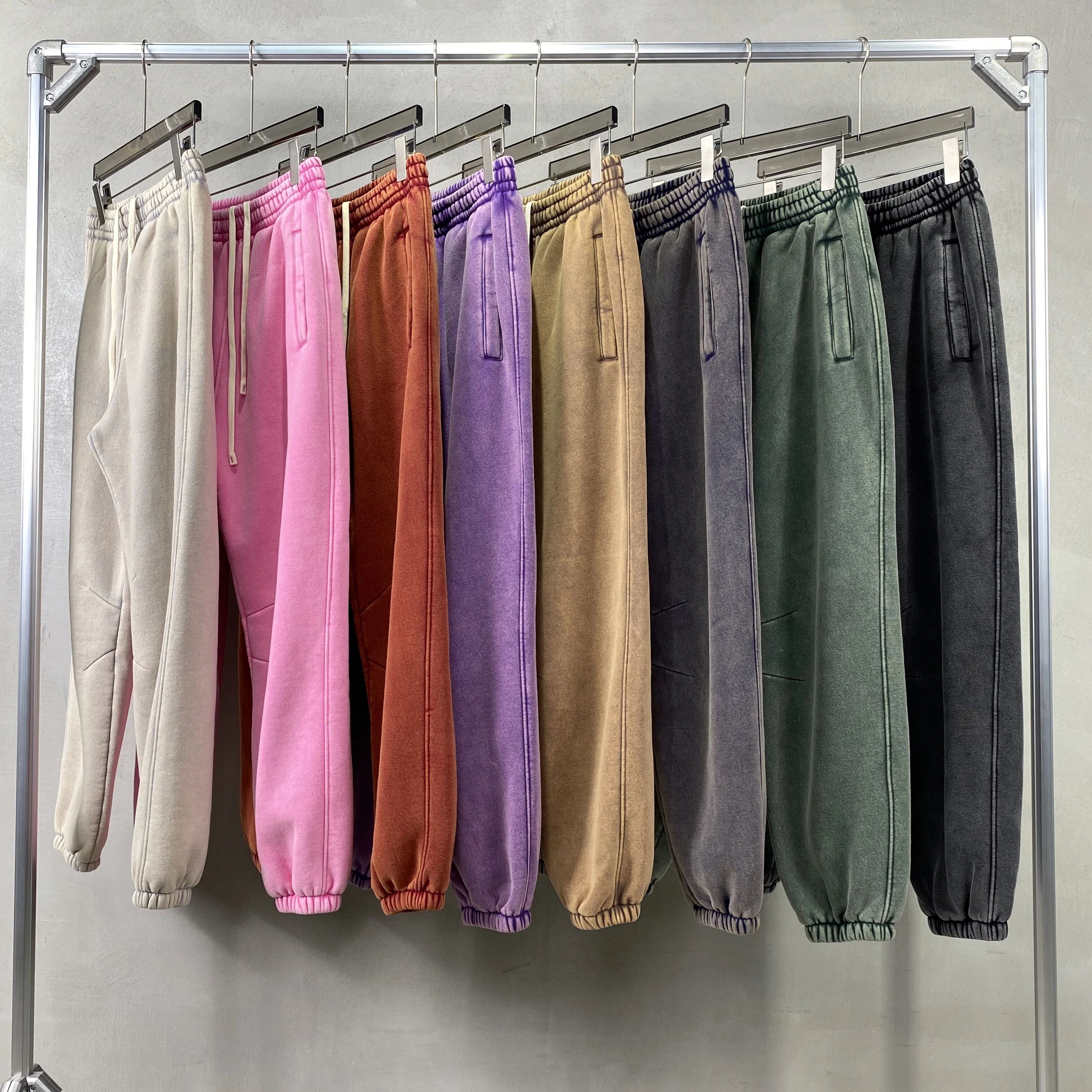 Men's baggy washed fleece sweatpants — back view