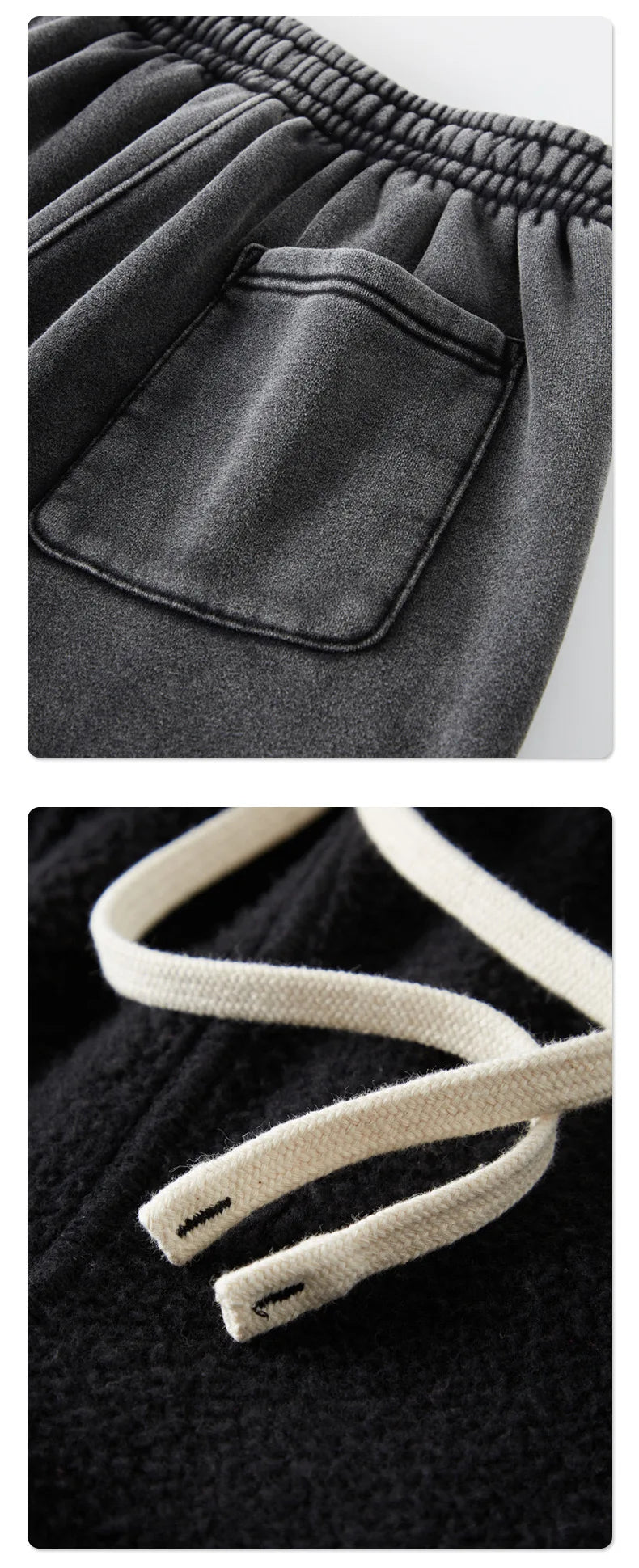 Men's baggy washed fleece sweatpants — flat lay
