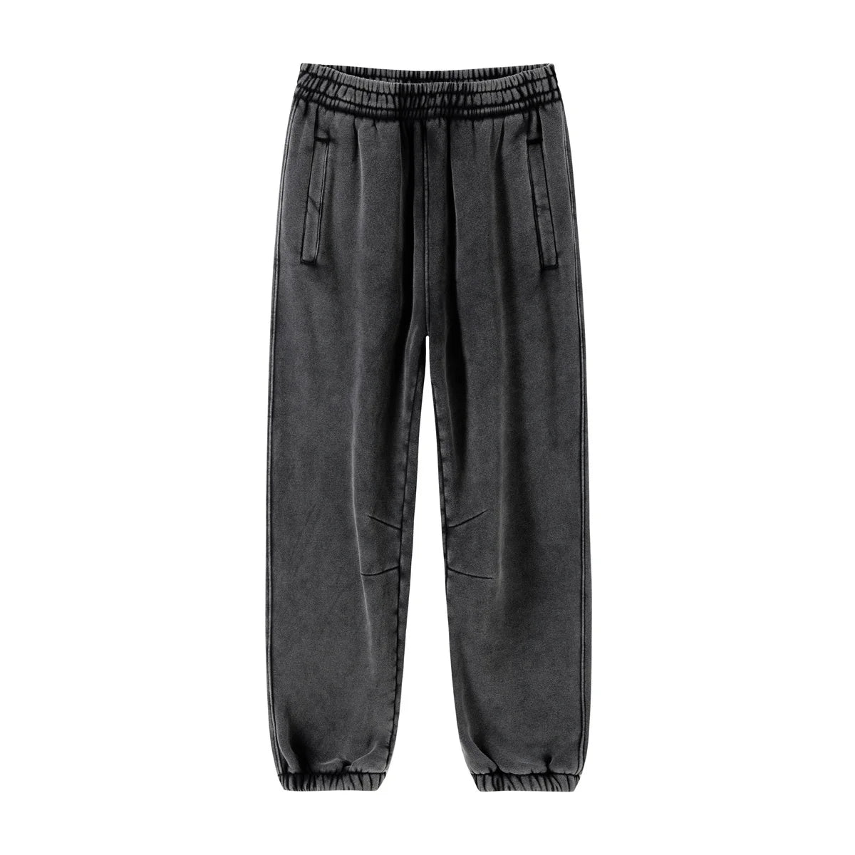 Men's baggy washed fleece sweatpants — front view