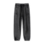 Men's baggy washed fleece sweatpants — front view