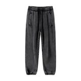 Men's baggy washed fleece sweatpants — front view