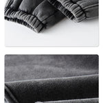 Men's baggy washed fleece sweatpants — styled outfit detail