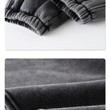 Men's baggy washed fleece sweatpants — styled outfit detail