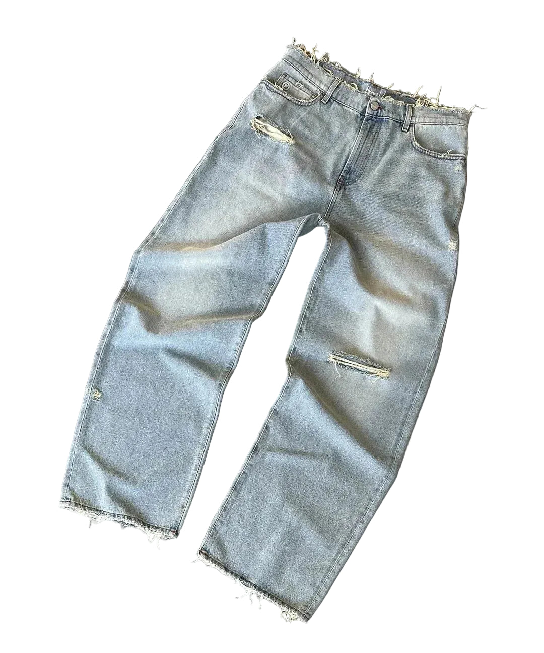 Men's ankle length baggy jeans — hem detail