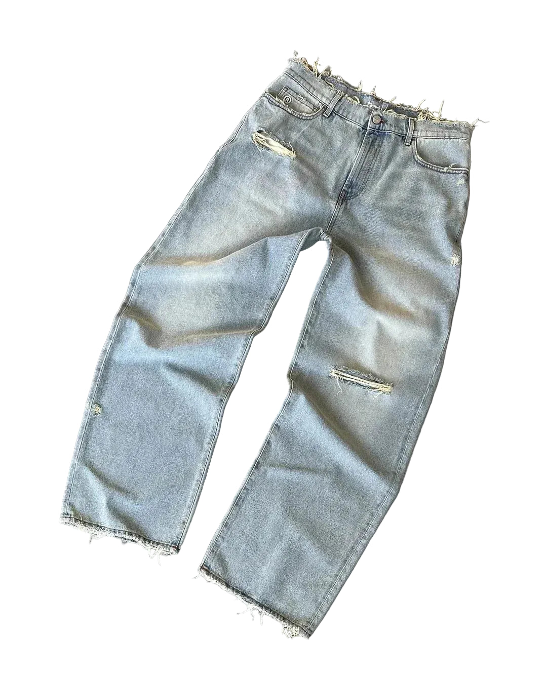 Men's ankle length baggy jeans — hem detail
