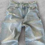 Men's bleach wash baggy jeans — back view