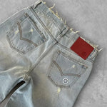 Men's bleach wash baggy jeans — side view